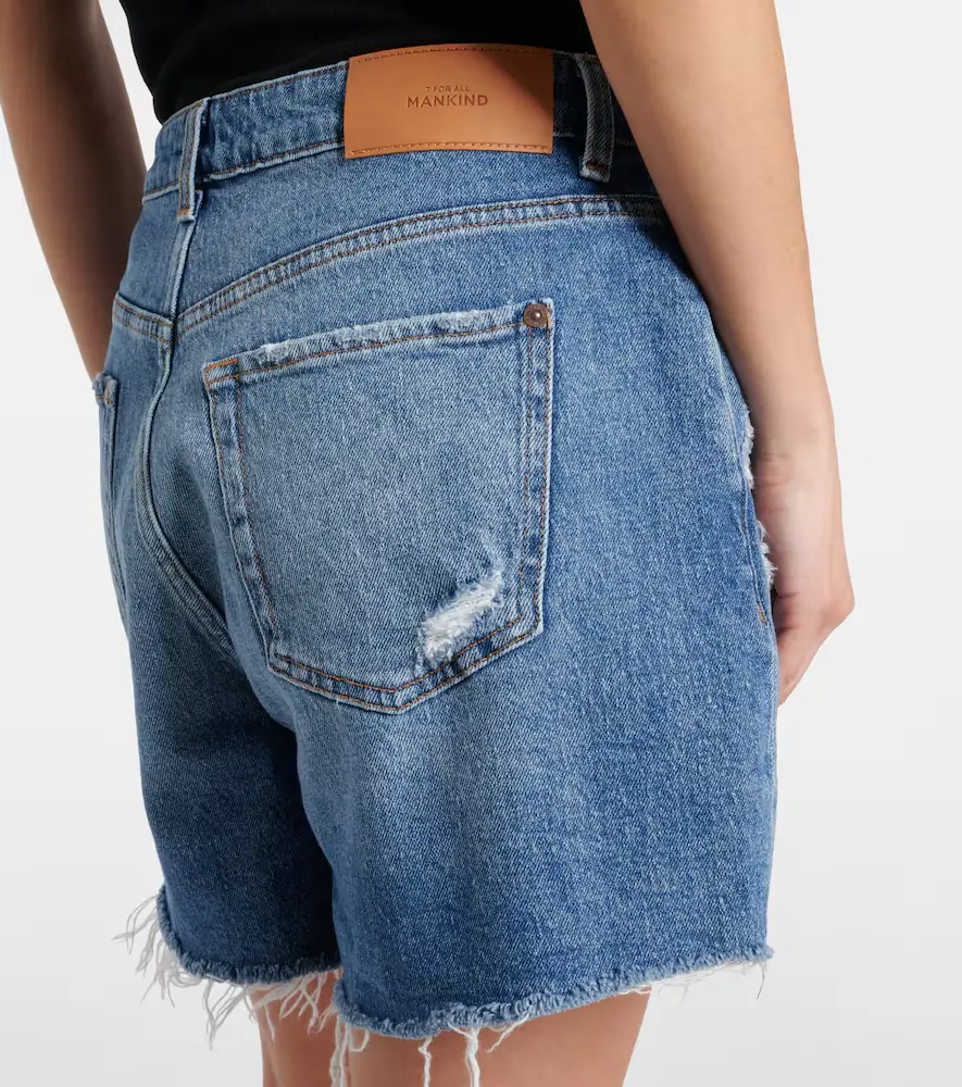 7 For All Mankind Distressed mid-rise denim shorts | Thumbnail 4 7 For All Mankind Distressed mid-rise denim shorts | Thumbnail 4