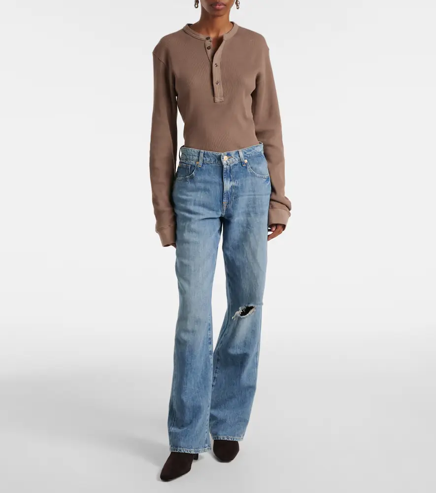 7 For All Mankind Tess distressed wide-leg jeans | Thumbnail 4 7 For All Mankind Tess distressed wide-leg jeans | Thumbnail 4