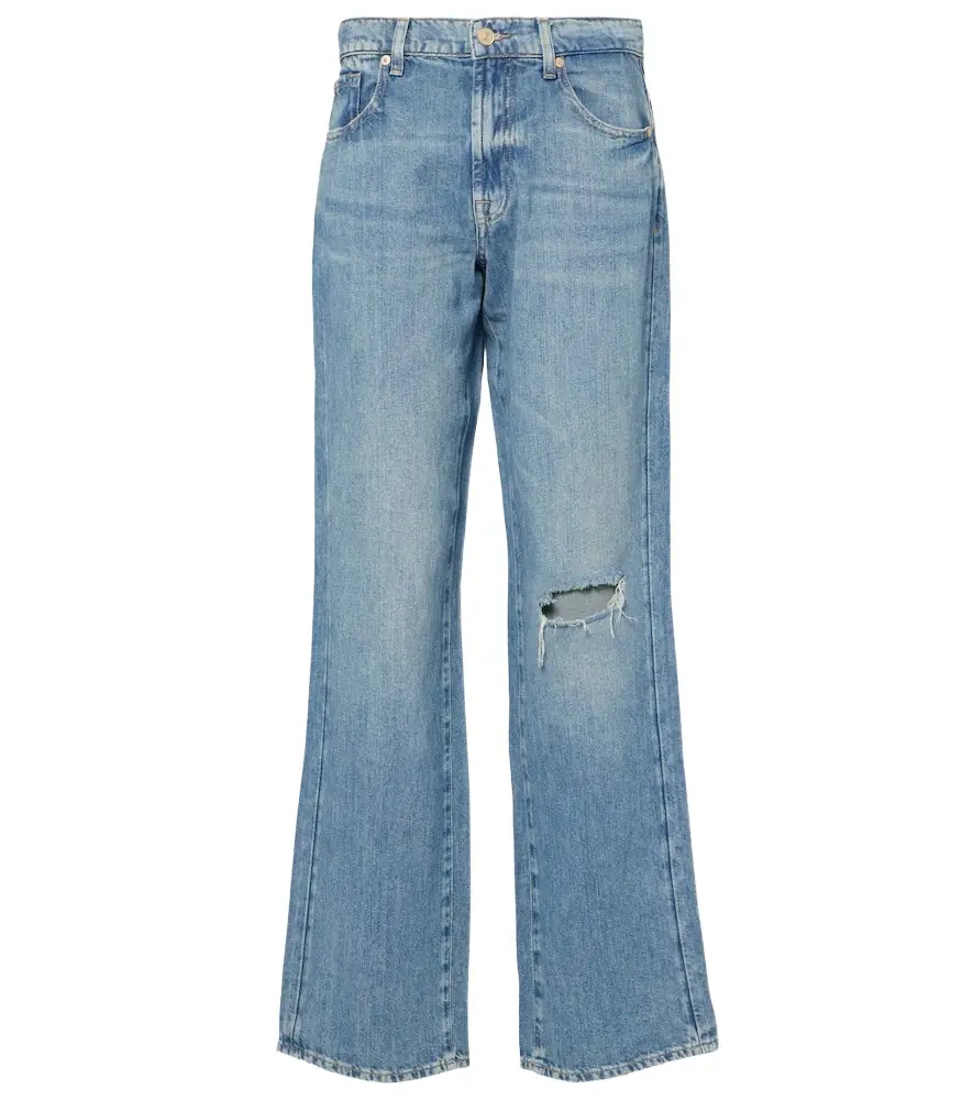 7 For All Mankind Tess distressed wide-leg jeans | Image 1 7 For All Mankind Tess distressed wide-leg jeans | Image 1