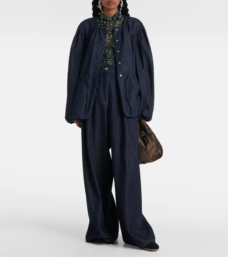 Dries Van Noten Gathered denim blouse | Thumbnail 2