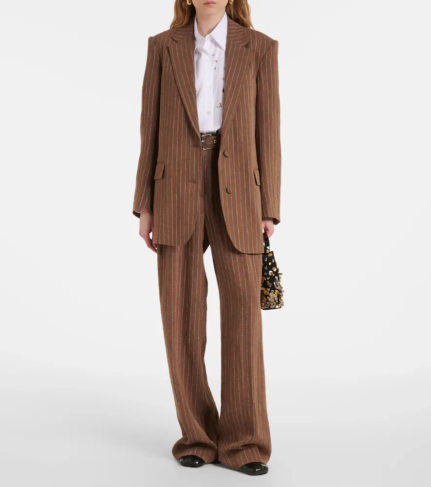 Dries Van Noten Striped linen-blend blazer | Thumbnail 2 Dries Van Noten Striped linen-blend blazer | Thumbnail 2