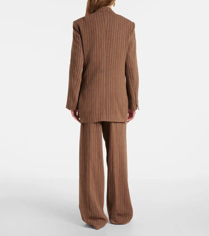 Dries Van Noten Striped linen-blend blazer | Thumbnail 4 Dries Van Noten Striped linen-blend blazer | Thumbnail 4
