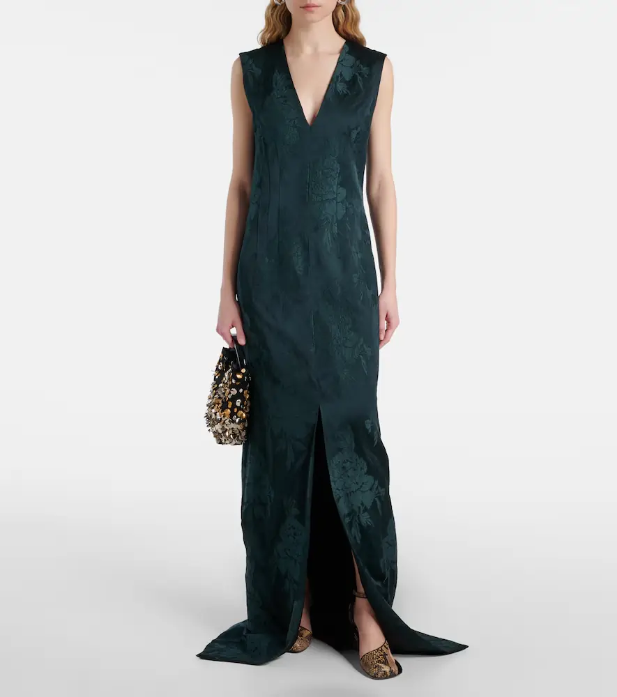 Dries Van Noten Floral jacquard gown | Thumbnail 3 Dries Van Noten Floral jacquard gown | Thumbnail 3