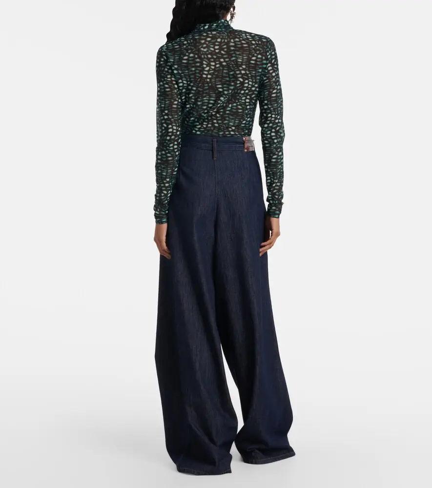 Dries Van Noten Pleated high-rise wide-leg jeans | Thumbnail 4
