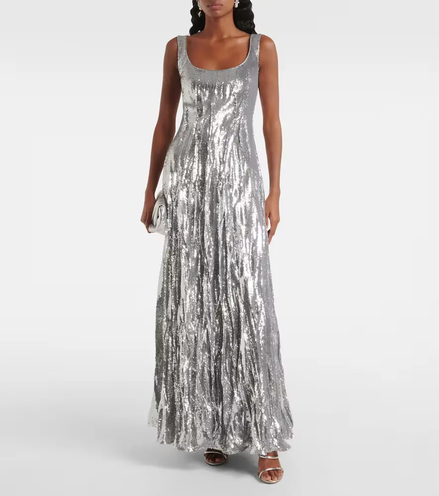 Marmar Halim Sequined silk-blend gown | Thumbnail 4