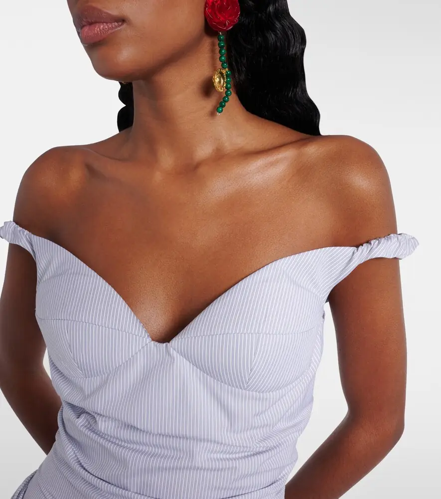 Magda Butrym Striped draped cotton poplin bustier dress | Thumbnail 2 Magda Butrym Striped draped cotton poplin bustier dress | Thumbnail 2