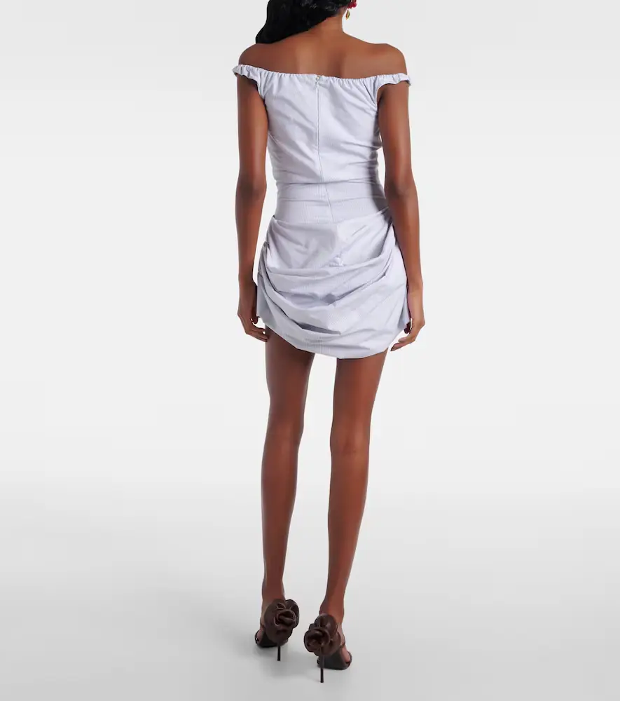 Magda Butrym Striped draped cotton poplin bustier dress | Thumbnail 3 Magda Butrym Striped draped cotton poplin bustier dress | Thumbnail 3