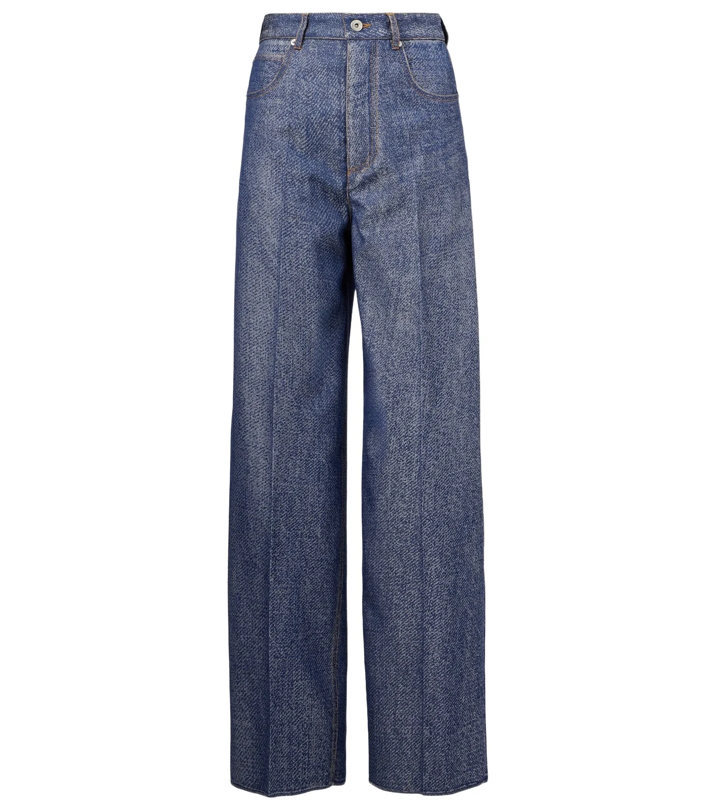 Trompe l'ail wool and cotton wide-leg pants