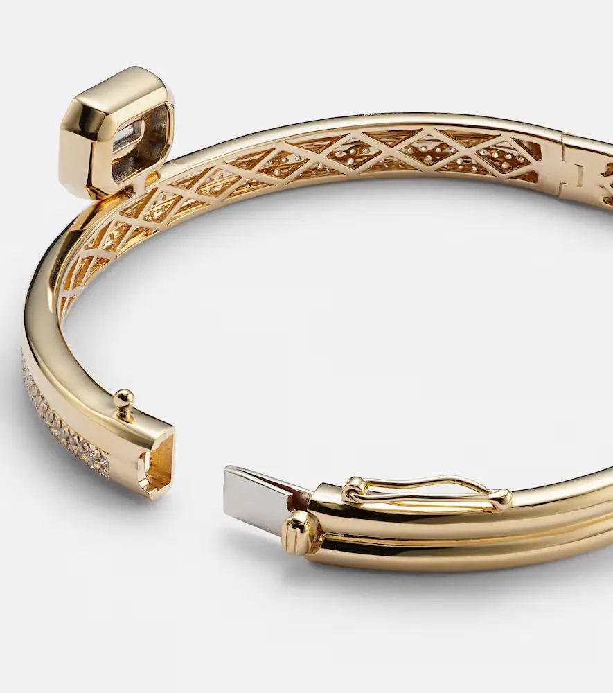 SHAY JEWELRY Floating 18kt gold bangle with diamonds | Thumbnail 2 SHAY JEWELRY Floating 18kt gold bangle with diamonds | Thumbnail 2