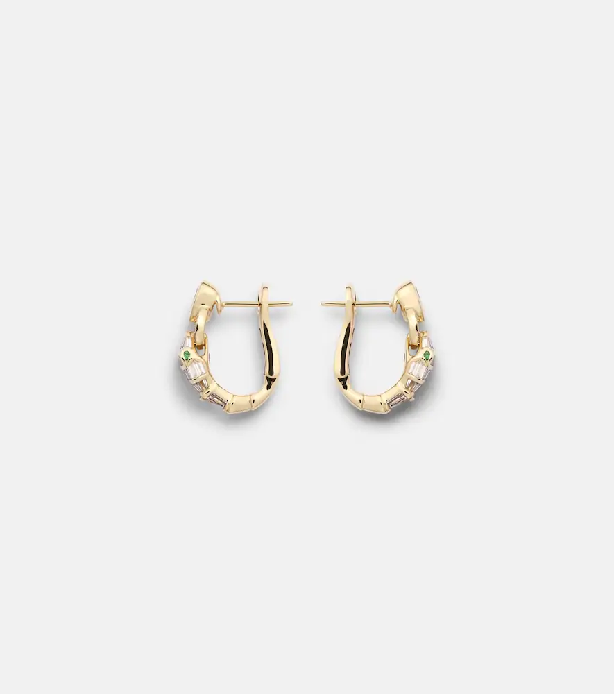 SHAY JEWELRY Serpentine 18kt gold huggie earrings with diamonds | Thumbnail 2 SHAY JEWELRY Serpentine 18kt gold huggie earrings with diamonds | Thumbnail 2