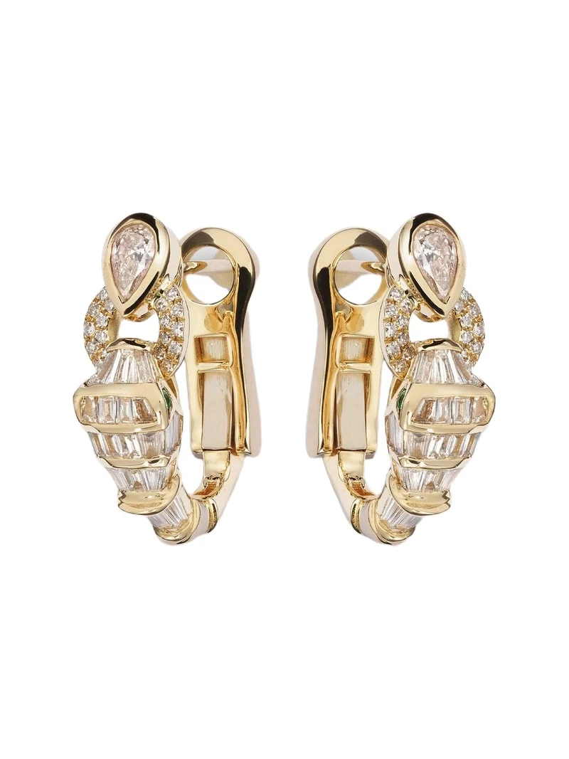 Serpentine 18kt gold huggie earrings with diamonds Serpentine 18kt gold huggie earrings with diamonds