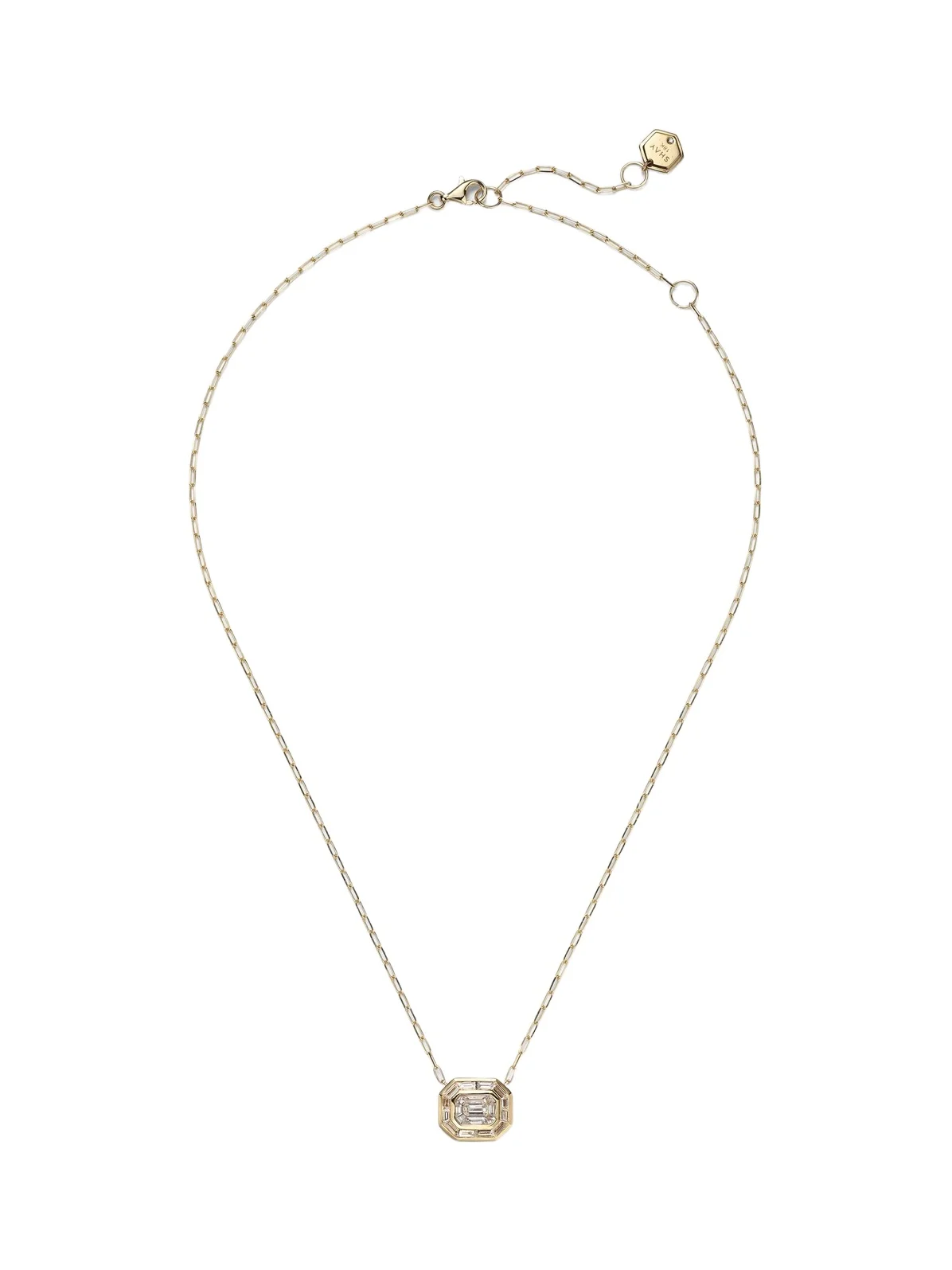 Illusion 18kt gold pendant necklace with diamonds