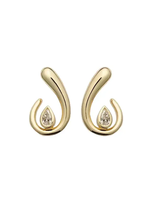 18kt gold earrings with diamonds 18kt gold earrings with diamonds