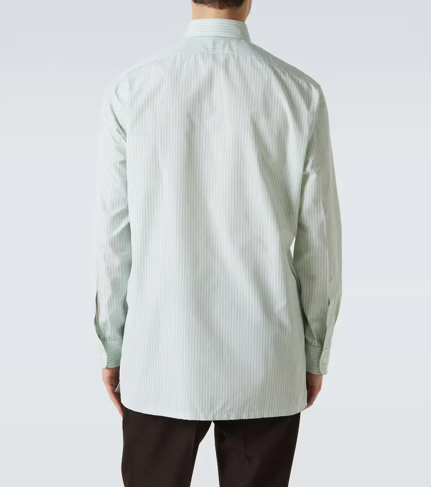 Charvet Striped cotton poplin shirt | Thumbnail 5