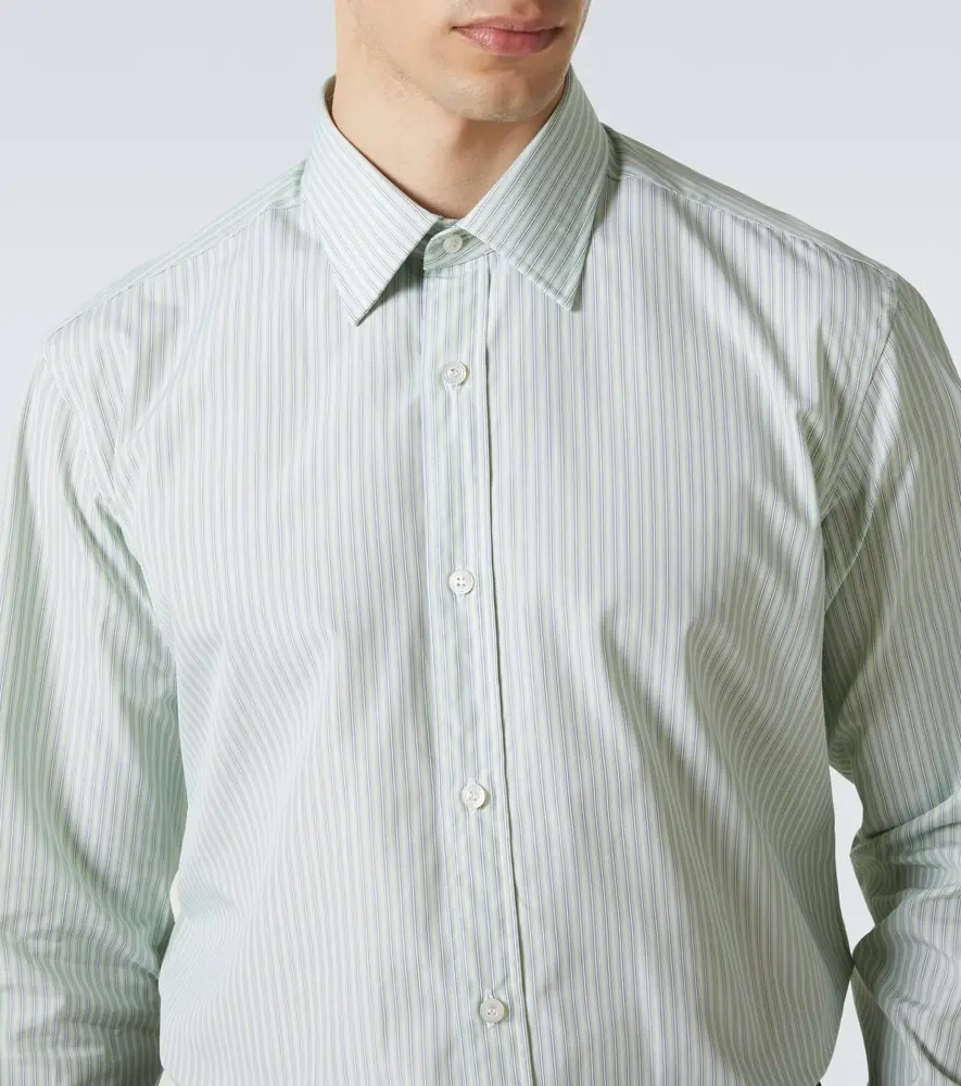 Charvet Striped cotton poplin shirt | Thumbnail 7