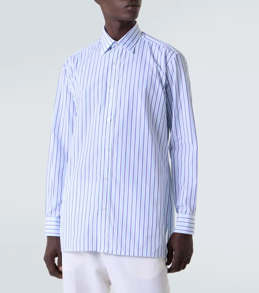 Charvet Striped cotton poplin shirt | Thumbnail 5 Charvet Striped cotton poplin shirt | Thumbnail 5