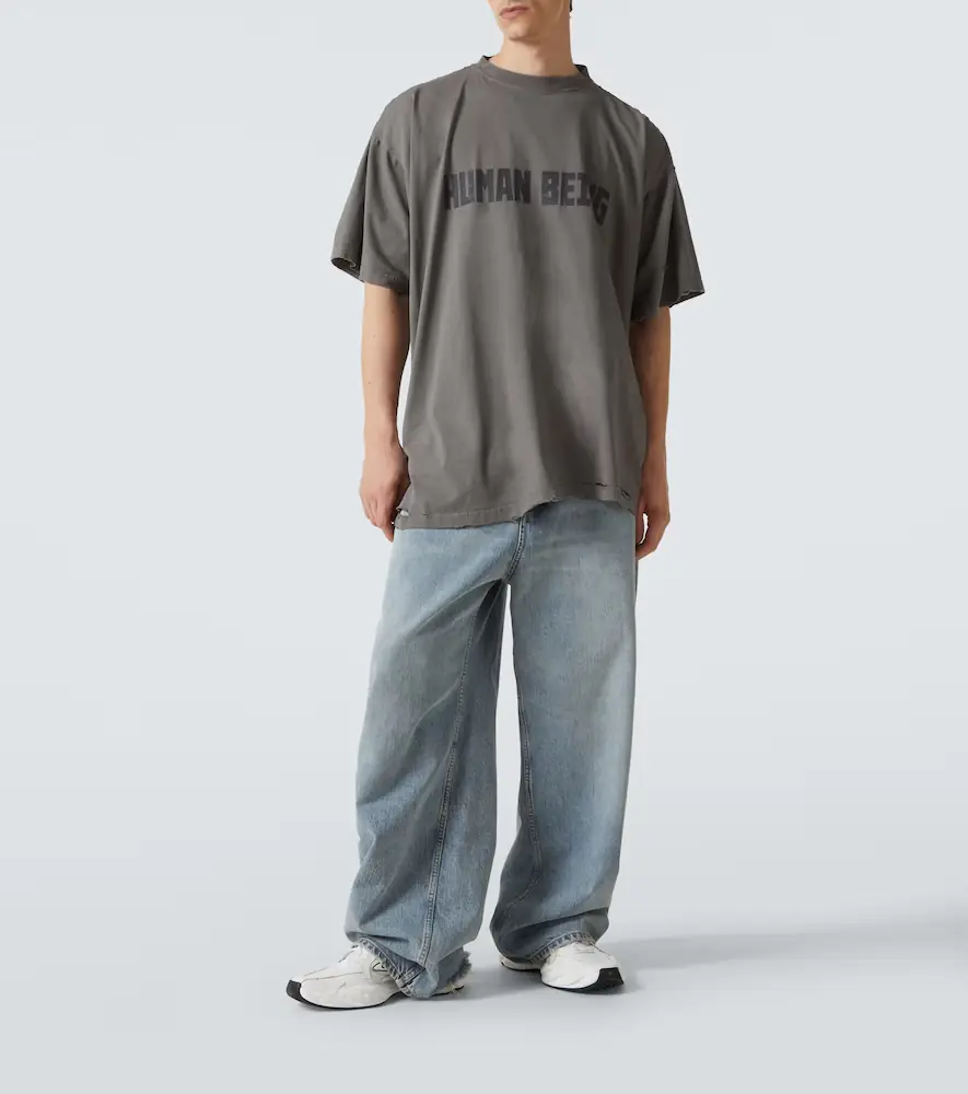 Balenciaga Distressed cotton jersey T-shirt | Thumbnail 3