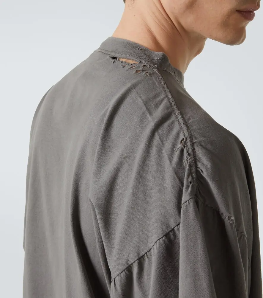 Balenciaga Distressed cotton jersey T-shirt | Thumbnail 5