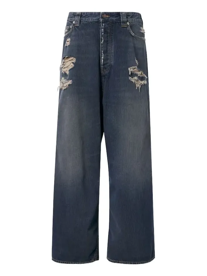 Distressed mid-rise wide-leg jeans Distressed mid-rise wide-leg jeans