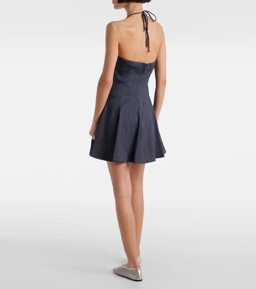 Staud Leone linen-blend denim minidress | Thumbnail 2 Staud Leone linen-blend denim minidress | Thumbnail 2