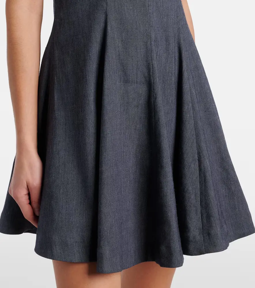 Staud Leone linen-blend denim minidress | Thumbnail 4 Staud Leone linen-blend denim minidress | Thumbnail 4