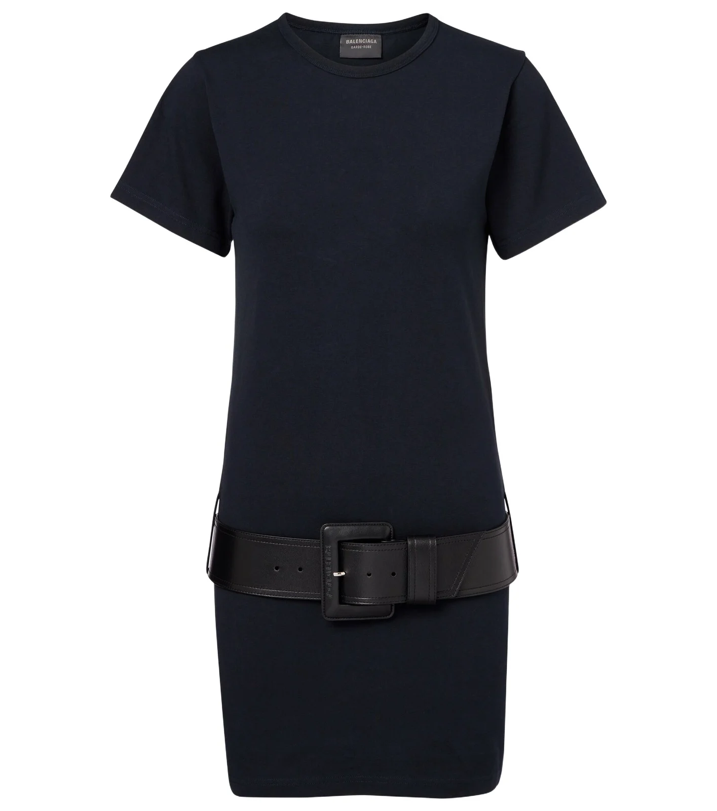 Belted cotton-blend jersey minidress Belted cotton-blend jersey minidress