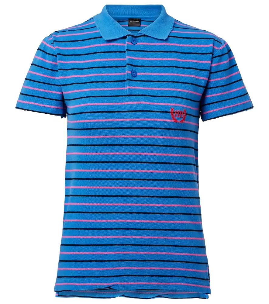 Balenciaga Striped cotton polo shirt | Image 1 Balenciaga Striped cotton polo shirt | Image 1