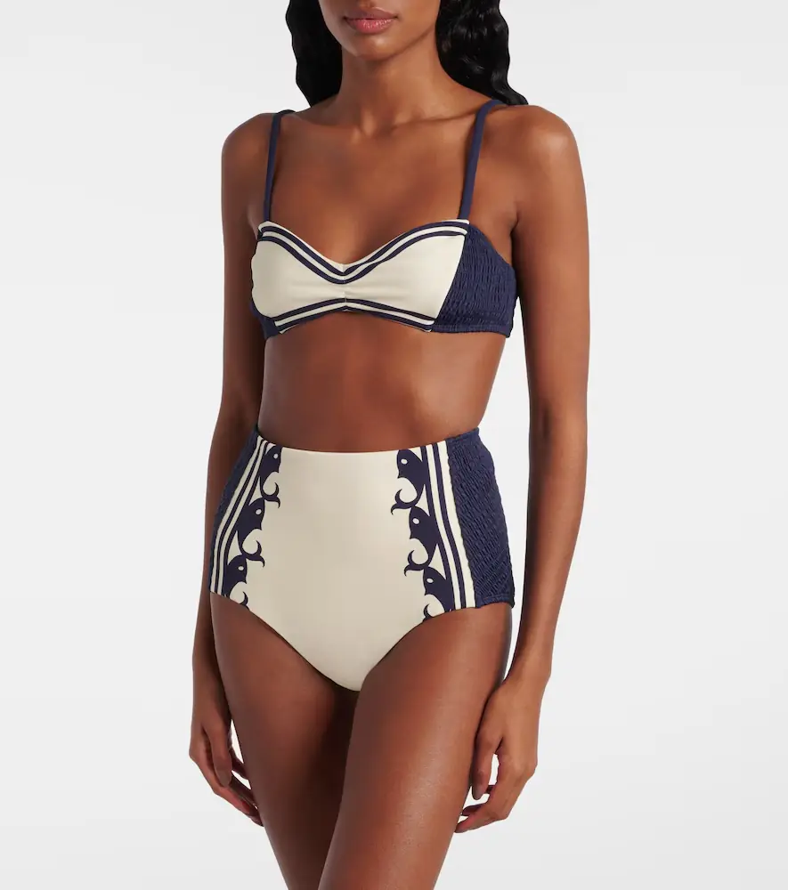 ALÉMAIS Alémais Marine smocked bikini top | Thumbnail 2