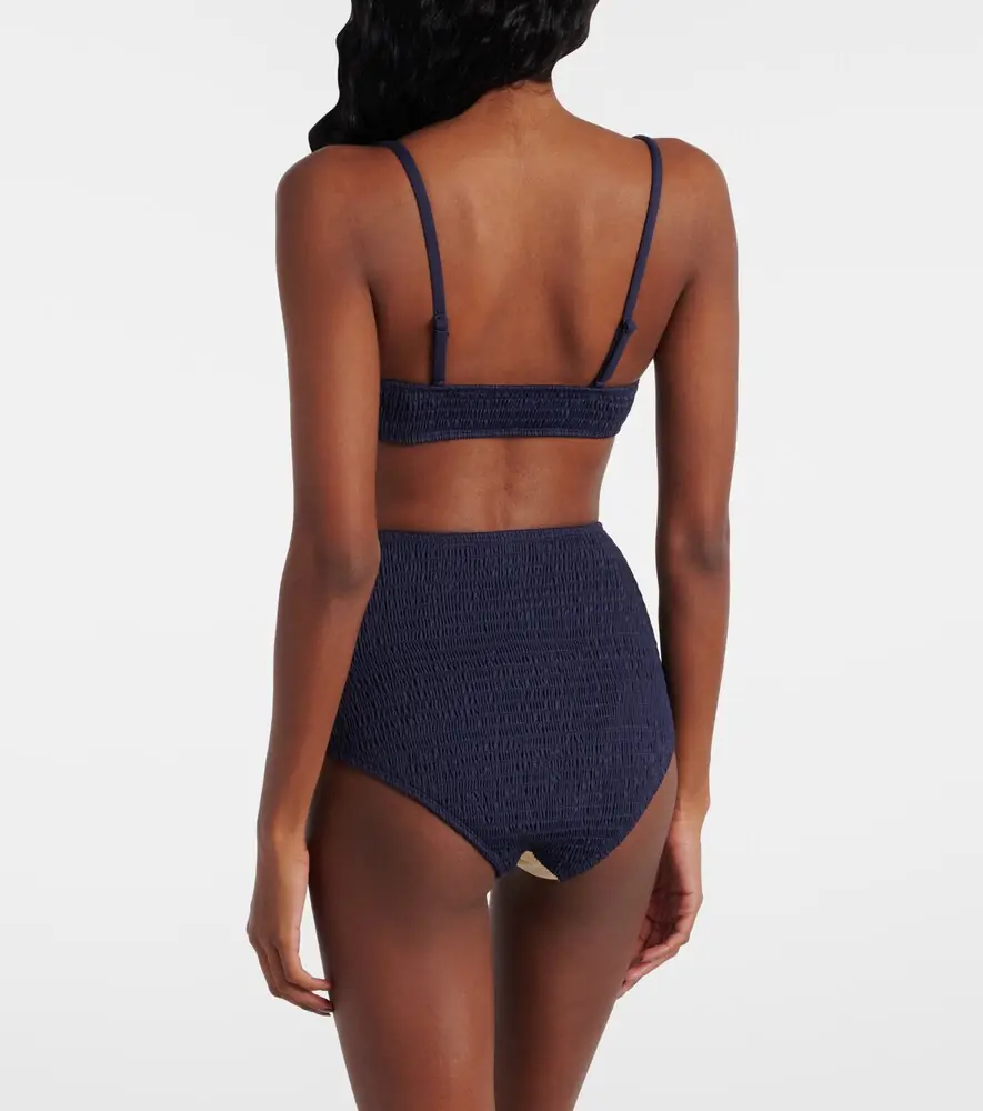 ALÉMAIS Alémais Marine smocked bikini top | Thumbnail 4