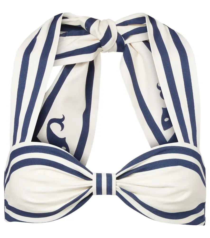 ALÉMAIS Alémais Marine striped cotton bra top