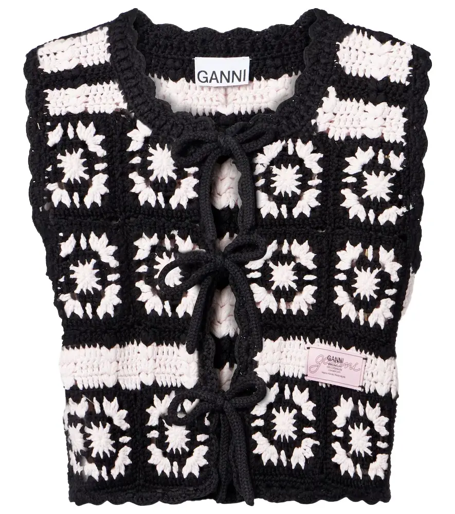 Ganni Cotton crochet vest | Image 1 Ganni Cotton crochet vest | Image 1