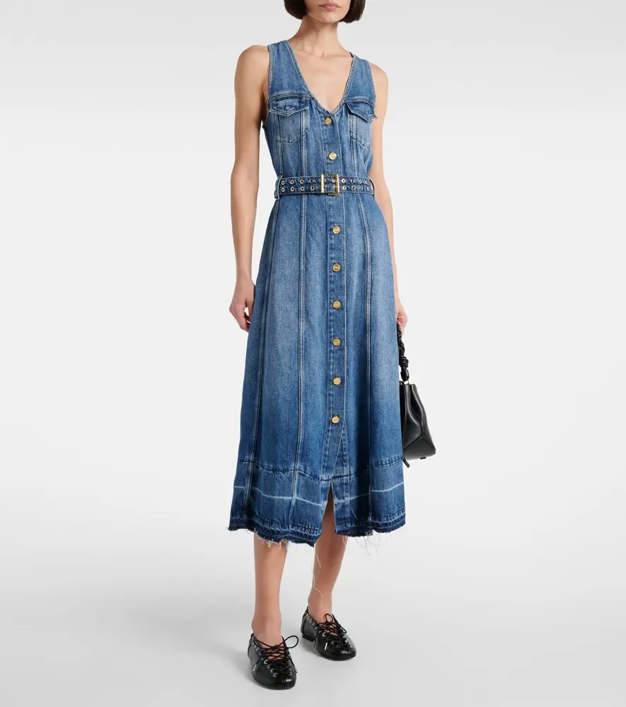 Ganni Denim midi dress | Thumbnail 4