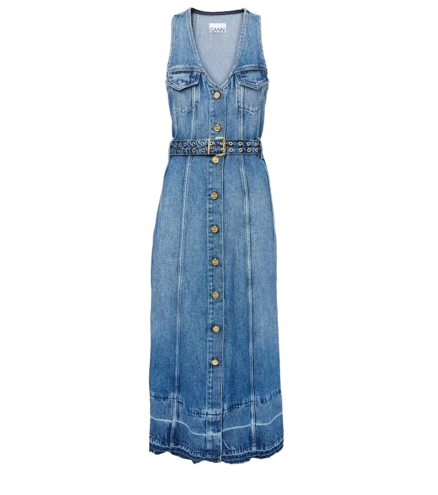 Ganni Denim midi dress | Image 1 Ganni Denim midi dress | Image 1