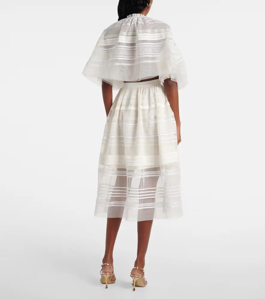 Xu Zhi Gathered lace and tulle midi skirt | Thumbnail 4 Xu Zhi Gathered lace and tulle midi skirt | Thumbnail 4