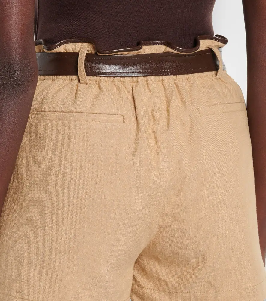 Xu Zhi Belted faux leather-trimmed shorts | Thumbnail 4