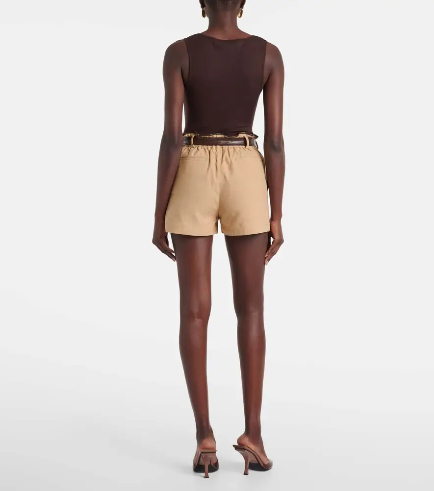 Xu Zhi Belted faux leather-trimmed shorts | Thumbnail 5