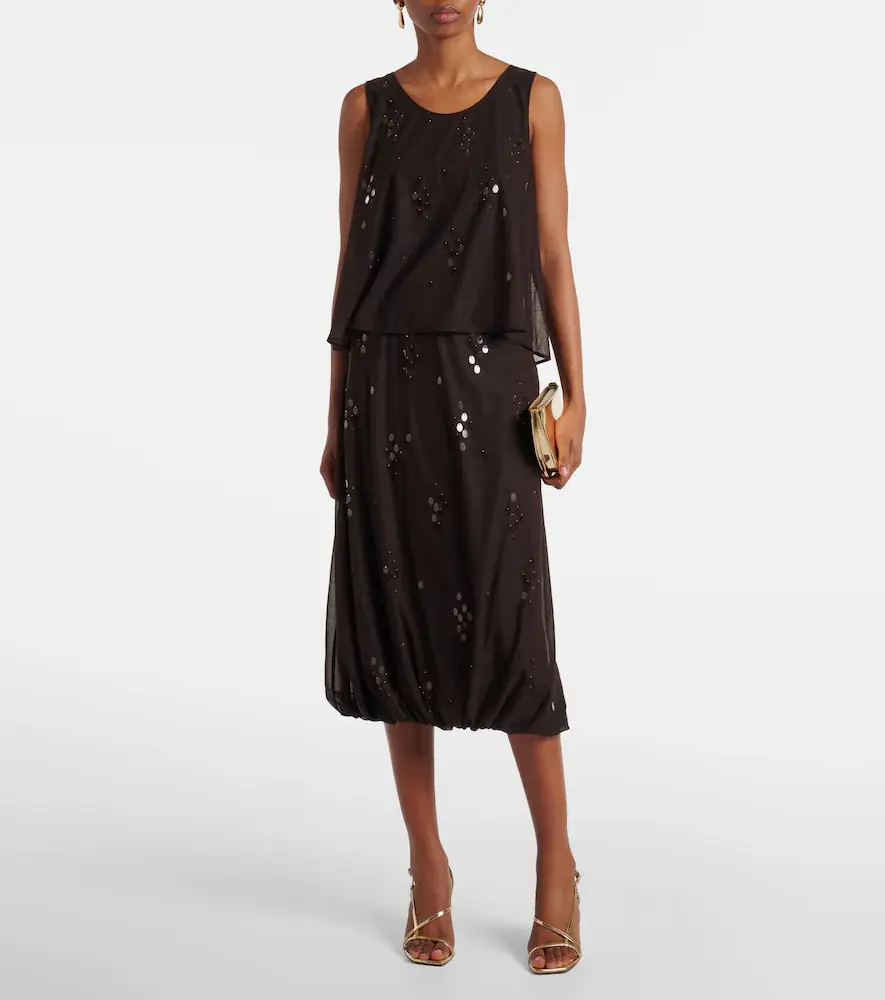 Xu Zhi Embellished midi skirt | Thumbnail 3