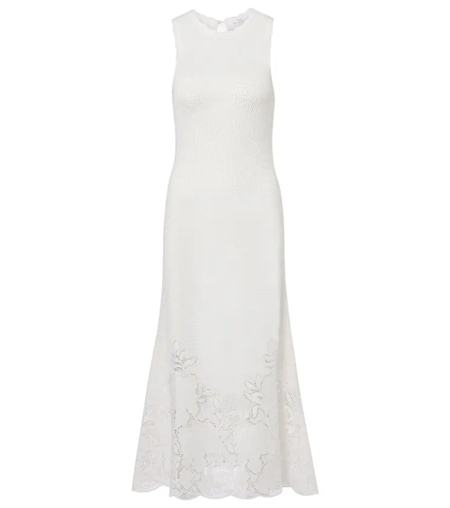 Erdem Open-knit cotton maxi dress