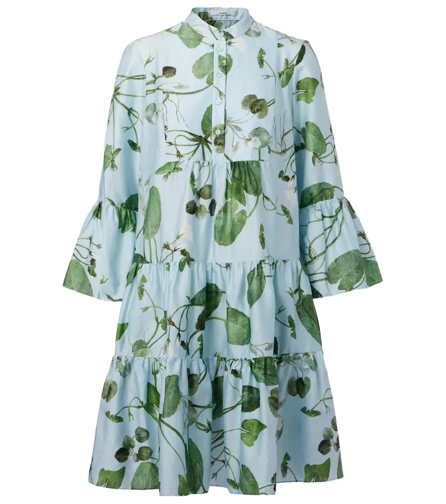 Erdem Tiered floral cotton minidress