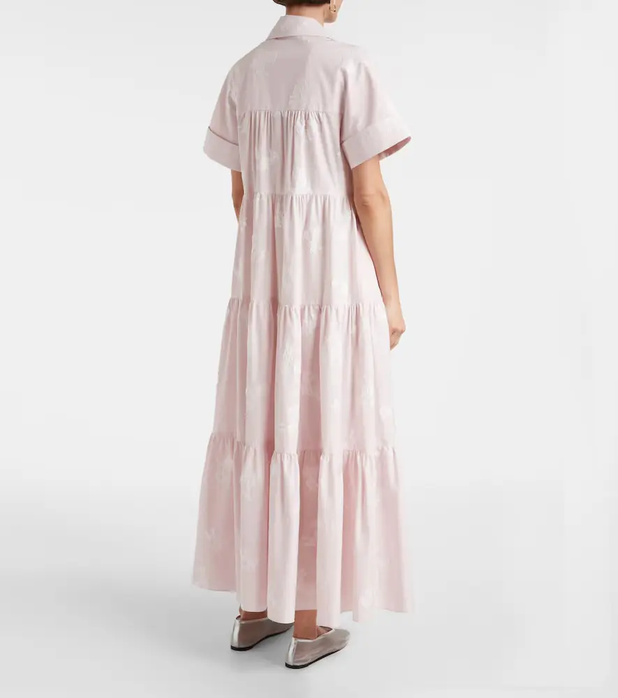 Erdem Embroidered tiered cotton shirt dress | Thumbnail 3