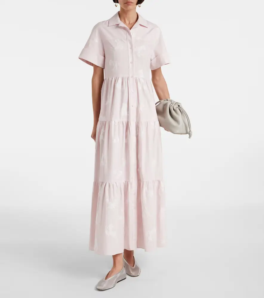 Erdem Embroidered tiered cotton shirt dress | Thumbnail 5