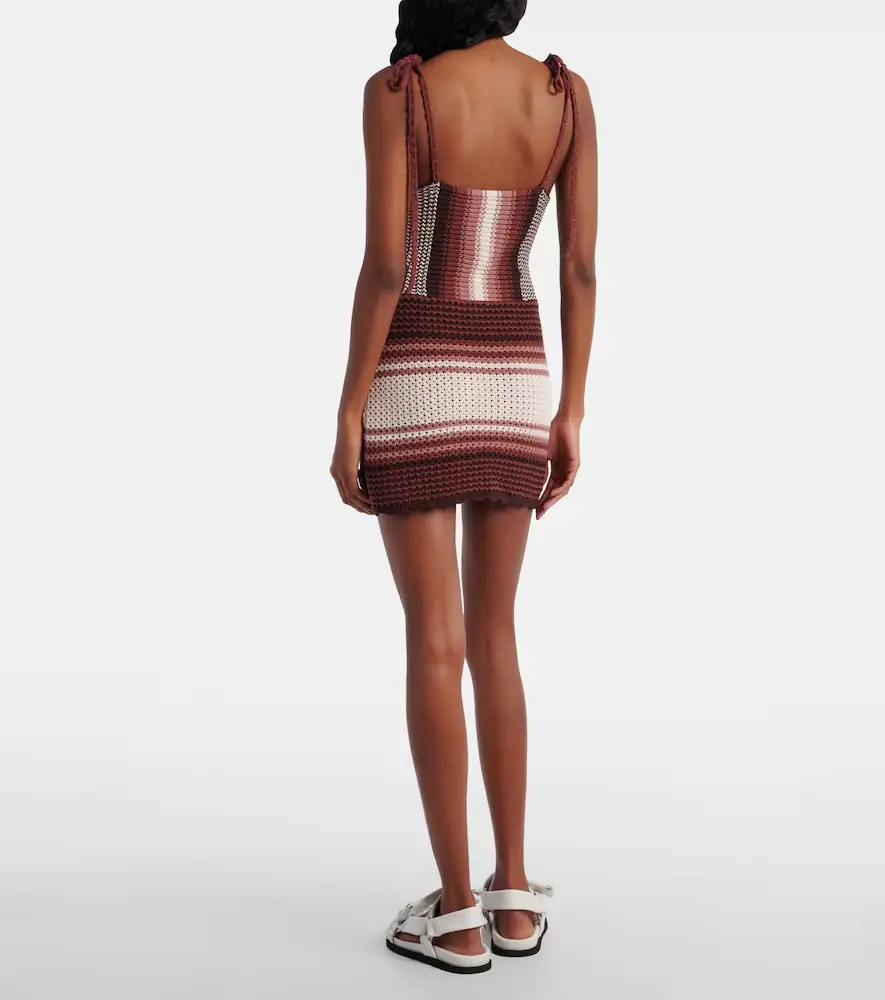 The Attico Crochet striped cotton minidress | Thumbnail 2