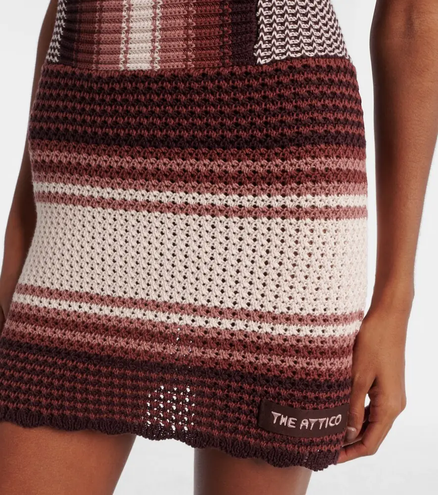 The Attico Crochet striped cotton minidress | Thumbnail 4