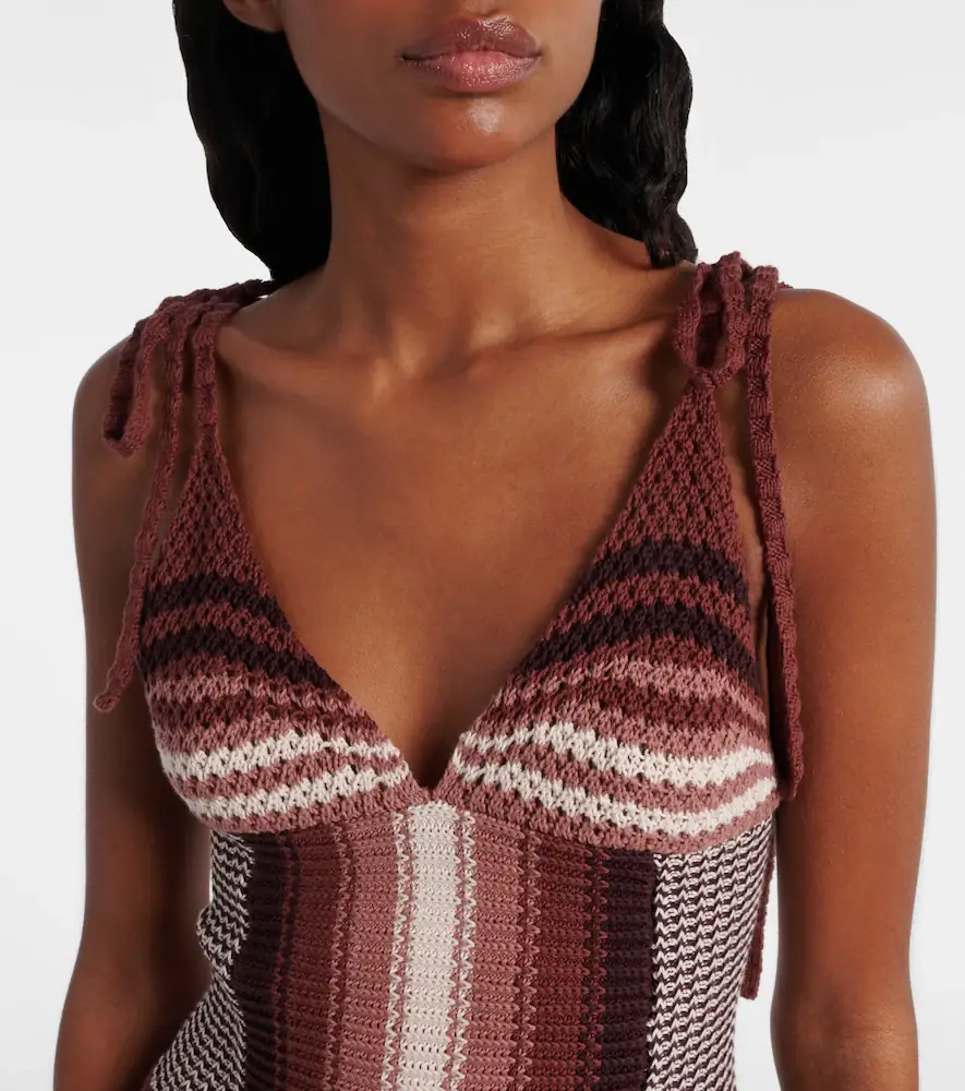 The Attico Crochet striped cotton minidress | Thumbnail 5