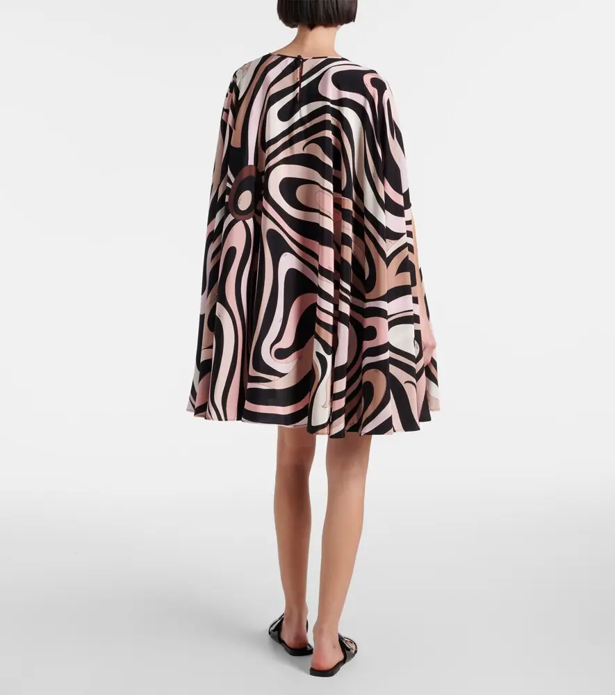 PUCCI Marmo caped crêpe de chine minidress | Thumbnail 3