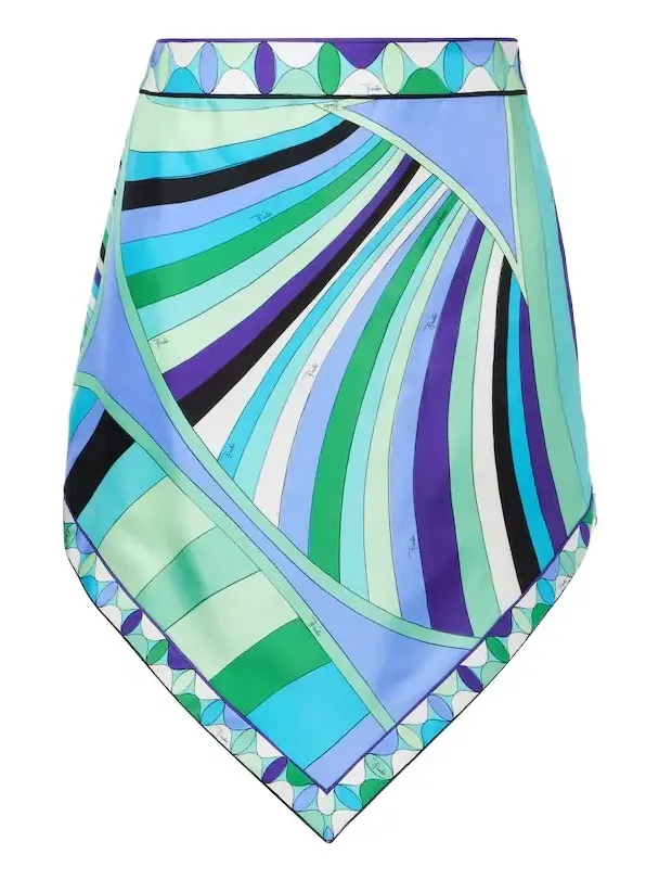 Iride printed silk mini skirt Iride printed silk mini skirt