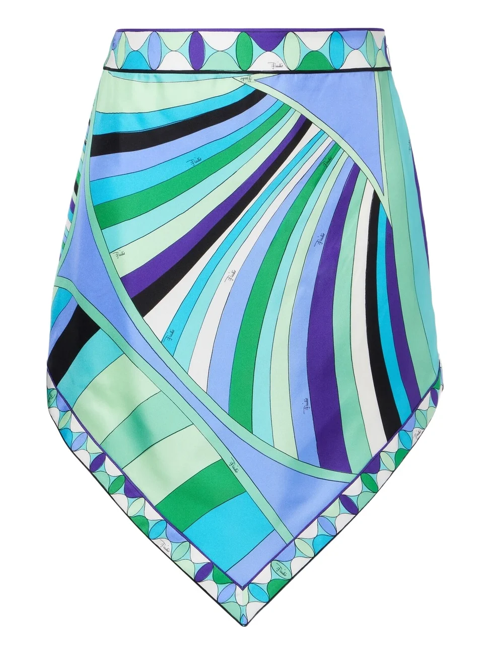 Iride printed silk mini skirt