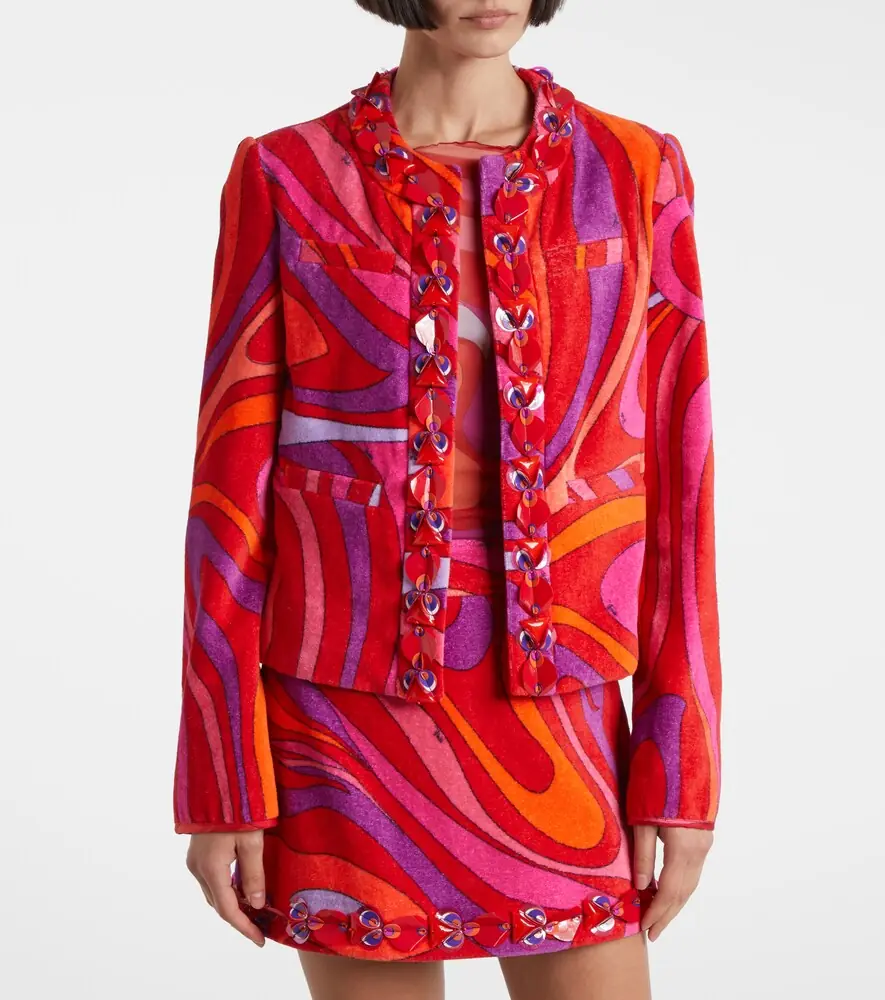 PUCCI Marmo embellished cotton terry jacket | Thumbnail 3