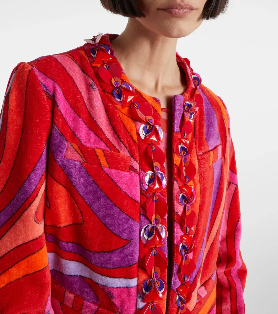 PUCCI Marmo embellished cotton terry jacket | Thumbnail 4