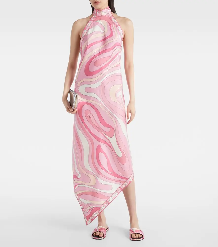 Pucci Marmo asymmetric silk maxi dress | Thumbnail 4 Pucci Marmo asymmetric silk maxi dress | Thumbnail 4